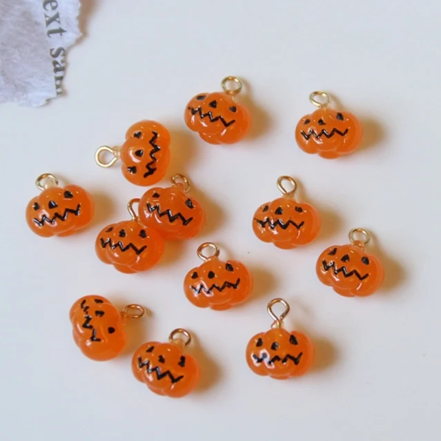 Pingentes de resina estéreo de abóbora e fantasminhas para Halloween, miniaturas fofas para acessórios e criar decorações temáticas. — foto 2