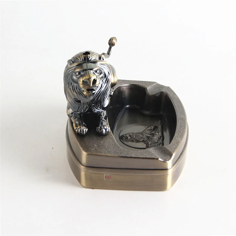 Isqueiro Leão Cinzeiro Criativo Inflável Metal Acenda e descarte cinzas com segurança e estilo. Design inovador e funcional para uma experiência única. — foto 4