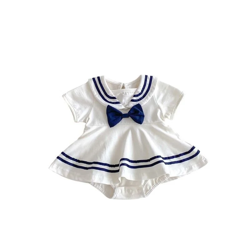 Macacão de bebê menina verão fino 0-3 meses Roupa leve e fresca para o calor, perfeito para os dias quentes, respirável e confortável. — foto 3