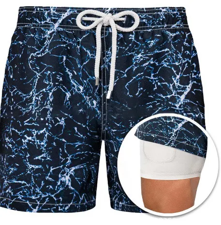 Mens Sports Print Double Layer Polyester Shorts, perfect for workouts and active lifestyles, offering comfort, breathabi — photo 4