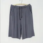 Shorts d'été grande taille pour hommes décontractés maison amples cinquième pantalon fin confortables et légers parfaits pour la maison — photo 16