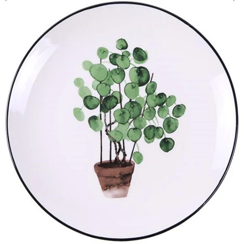 Title 2, Green Plant Ceramic Plate Cartoon Fruit Design ...