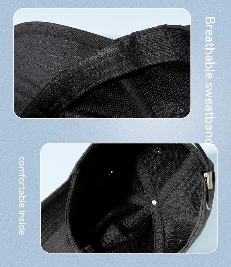 Ademende en sneldrogende baseball cap voor outdoor sporten in lente en zomer, voor heren en dames. Bescherming tegen de zon. — foto 16