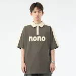 Herren Casual Baumwoll-T-Shirt mit Revers, farblich abgestimmt, Buchstaben-Print. Kurzarm für lässigen Stil und bequemen Tragekomfort im Alltag. — foto 5