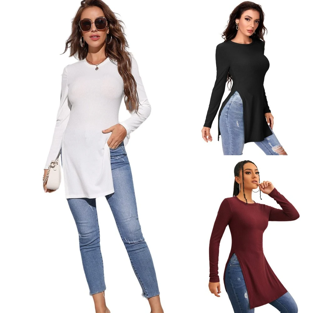 Title 2, Womens Fashion Casual Long Sleeve Round Neck R...