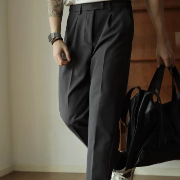 Straight Casual Draping Cropped Suit Pants for women, offering a modern and comfortable fit. Perfect for everyday wear a — photo 2