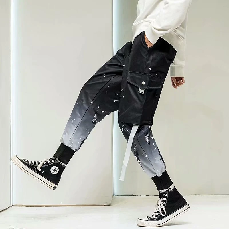 Title 2, Gradient Casual Loose Nine point Beam Pants Tre...