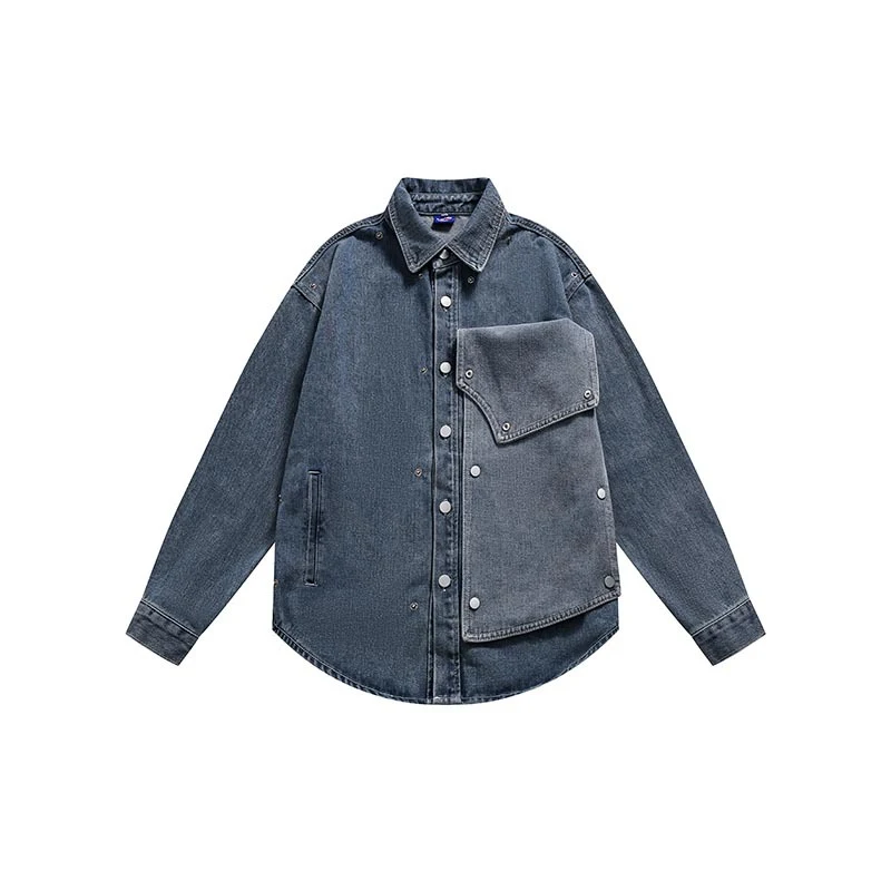 Washed Retro Denim Jacket with Japanese Tide, combining vintage style with modern comfort. Durable, stylish and perfect — photo 2