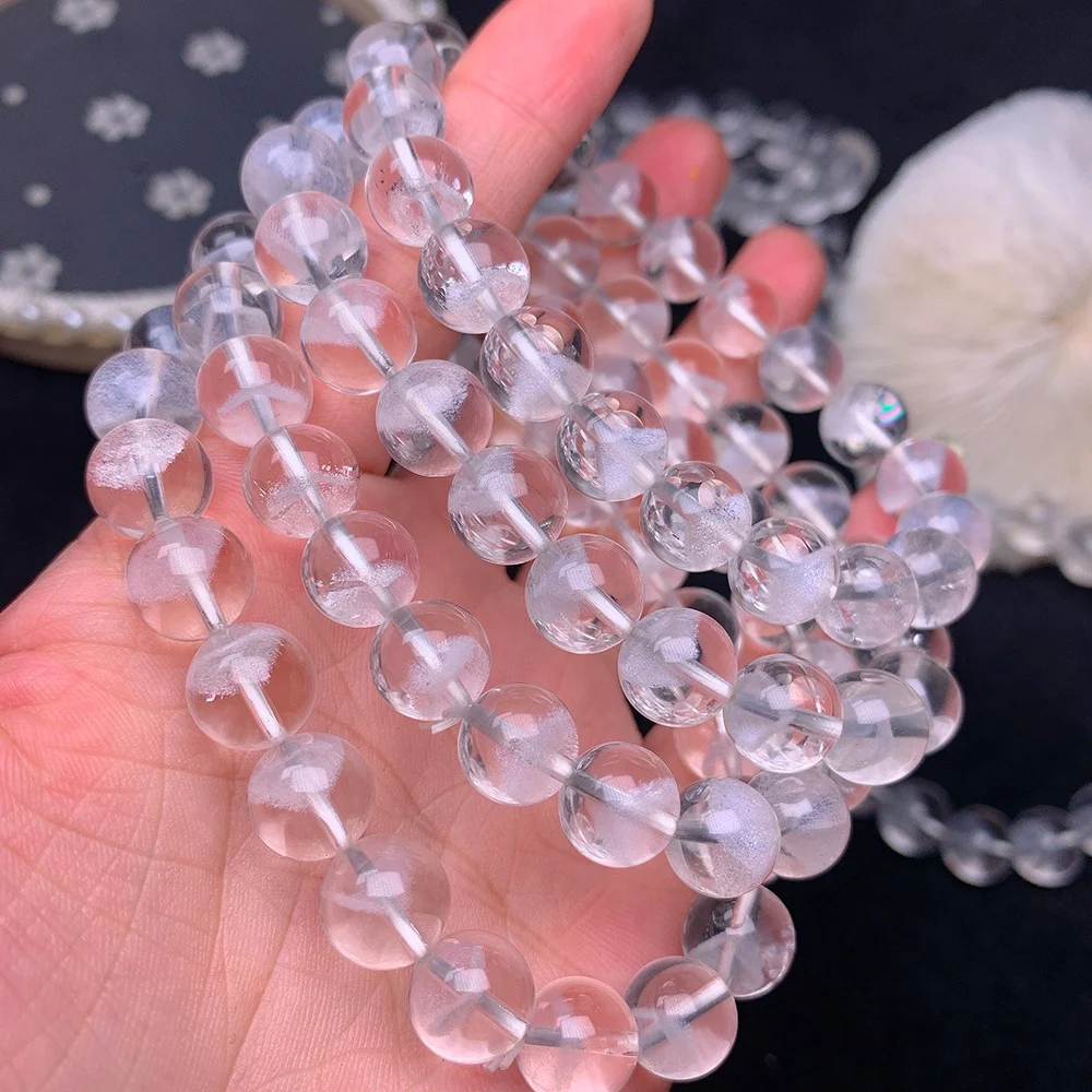Pulseira de pirâmide de cristal fantasma branco natural para mulheres. Beleza, elegância e energia positiva. Um acessório que eleva seu estilo. — foto 2