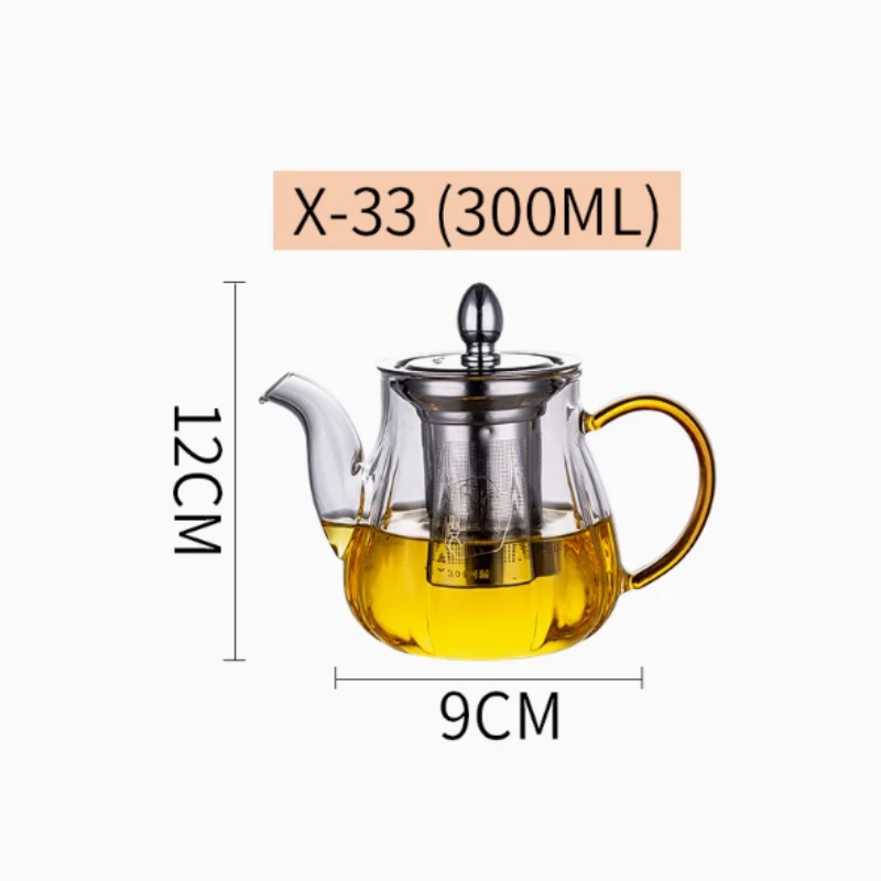 Title 5, Warmtebestendige glazen pompoen theepot met roe...