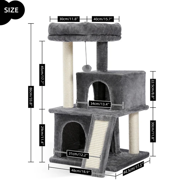 Luxury Cat Tower with Double Condos Spacious Perch provides comfort, space, and entertainment for multiple feline friend — photo 3