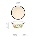 8inch soup bowl with black ed