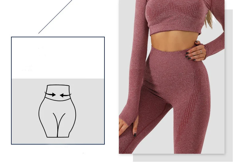 Title 5, 2PCS Seamless Yoga Set Women Tracksuit High Wai...