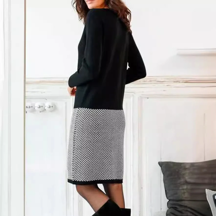 Women's Houndstooth Slim Base Dress, offering a flattering and fashionable silhouette. Perfect for creating a polished l — photo 3