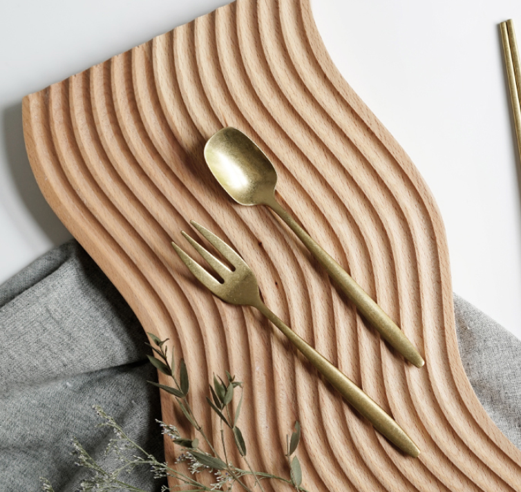 Title 8, Breakfast plate bread board log with creative c...