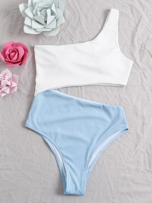 Title 10, Triangle One-piece Bikini Hollow Out Vacation S...