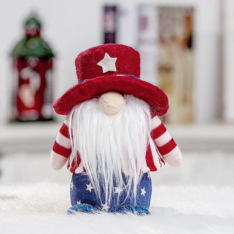 Decoração de boneca sem rosto para o Dia da Independência, com pernas longas e curtas. Adicione patriotismo e alegria à sua casa. — foto 1