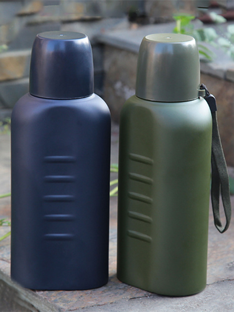 Title 5, Flat Vacuum Flask Pure 304 Stainless Steel Outd...