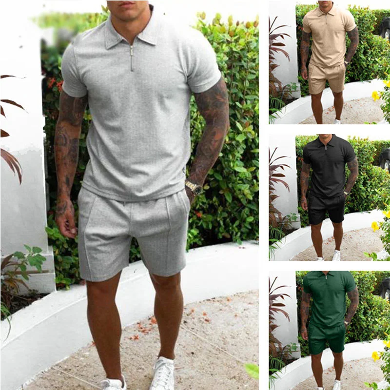 Title 2, Mens Short-sleeved Shorts Casual Suit Slim Fit...