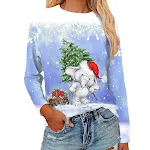 3d Digital Printing Christmas Women's Long-sleeved T-shirt Round Neck — photo 10