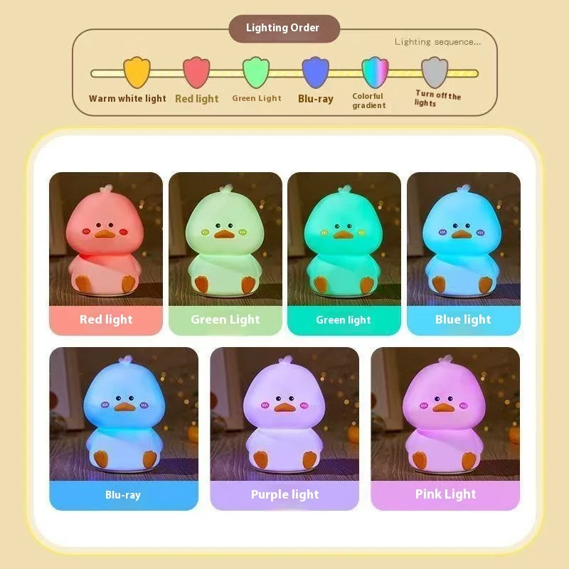 Creative Cute Bedside Happy Duck Small Night Lamp creates a delightful and cheerful atmosphere. Perfect for children and — photo 3
