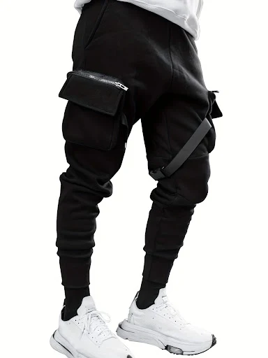 Title 6, European Hip Hop Multi-pocket Ankle-tied Trouse...