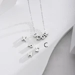 Colar DIY com pingente de prata S925 com 26 letras inglesas, design simples e elegante, coração brilhante, para um toque pessoal. — foto 23