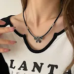 Butterfly Black Rope Necklace
