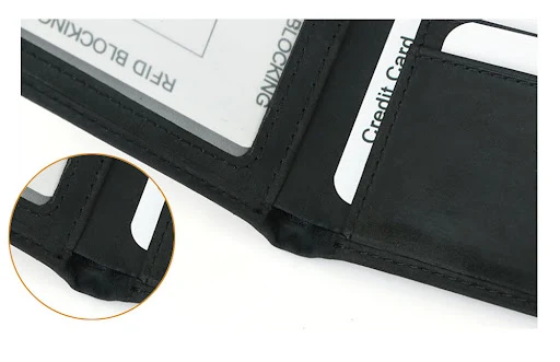 Title 7, RFID Lederen Bifold Retro Heren Portemonnee Sti...
