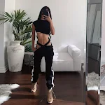 Women's Contrasting Color Loose Fashion Casual All-match Sports Trousers. Comfortable and stylish, perfect for sports an — photo 1