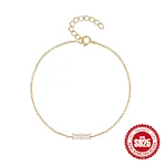 Pulseira feminina S925 de prata esterlina com micro zircônias incrustadas, design simples e elegante, ideal para presentear. — foto 13