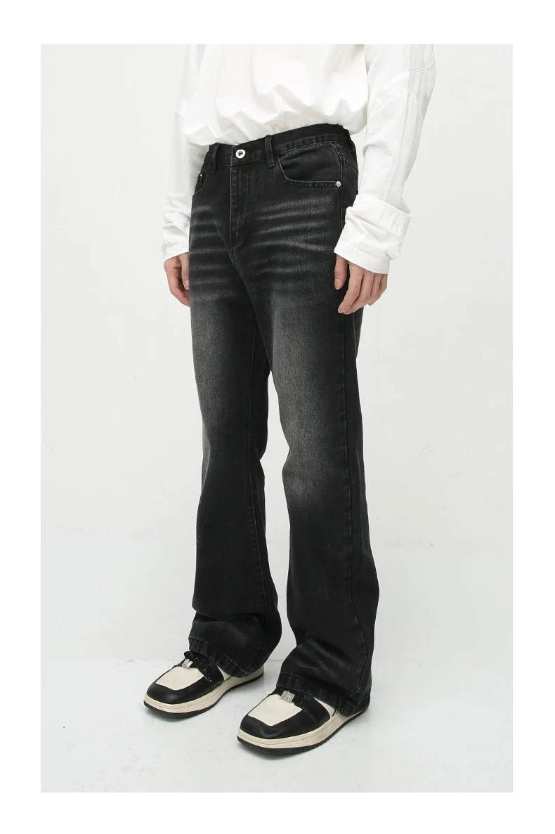 Title 5, Mens loose worn-look washed-out slightly flare...