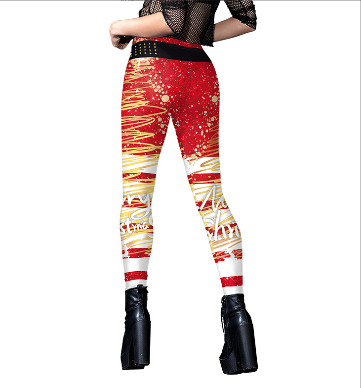 Leggings de yoga ajustados para mujer con lentejuelas, estampado a rayas, para un ajuste favorecedor y estilo brillante. Ideales para entrenar. — foto 8