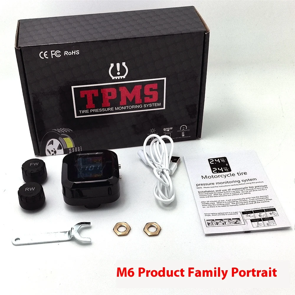 Motorcycle Tire Pressure Monitor Detection System High Precision. Real-time monitoring ensures safe and efficient riding — photo 1