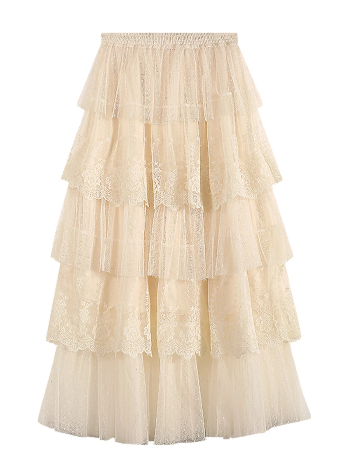 Embroidered Lace Mesh Skirt Cake A-Line Skirt, a stylish and elegant choice, perfect for creating a feminine look for an — photo 8