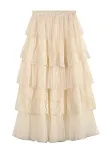 Embroidered Lace Mesh Skirt Cake A-Line Skirt, a stylish and elegant choice, perfect for creating a feminine look for an — photo 8