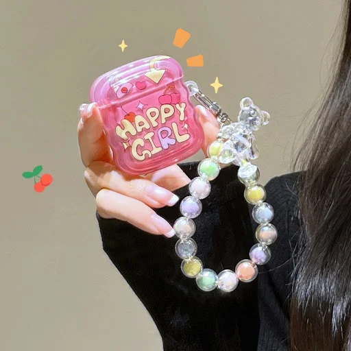 Title 1, Girl Cherry Earphone Cover Protect your earphon...
