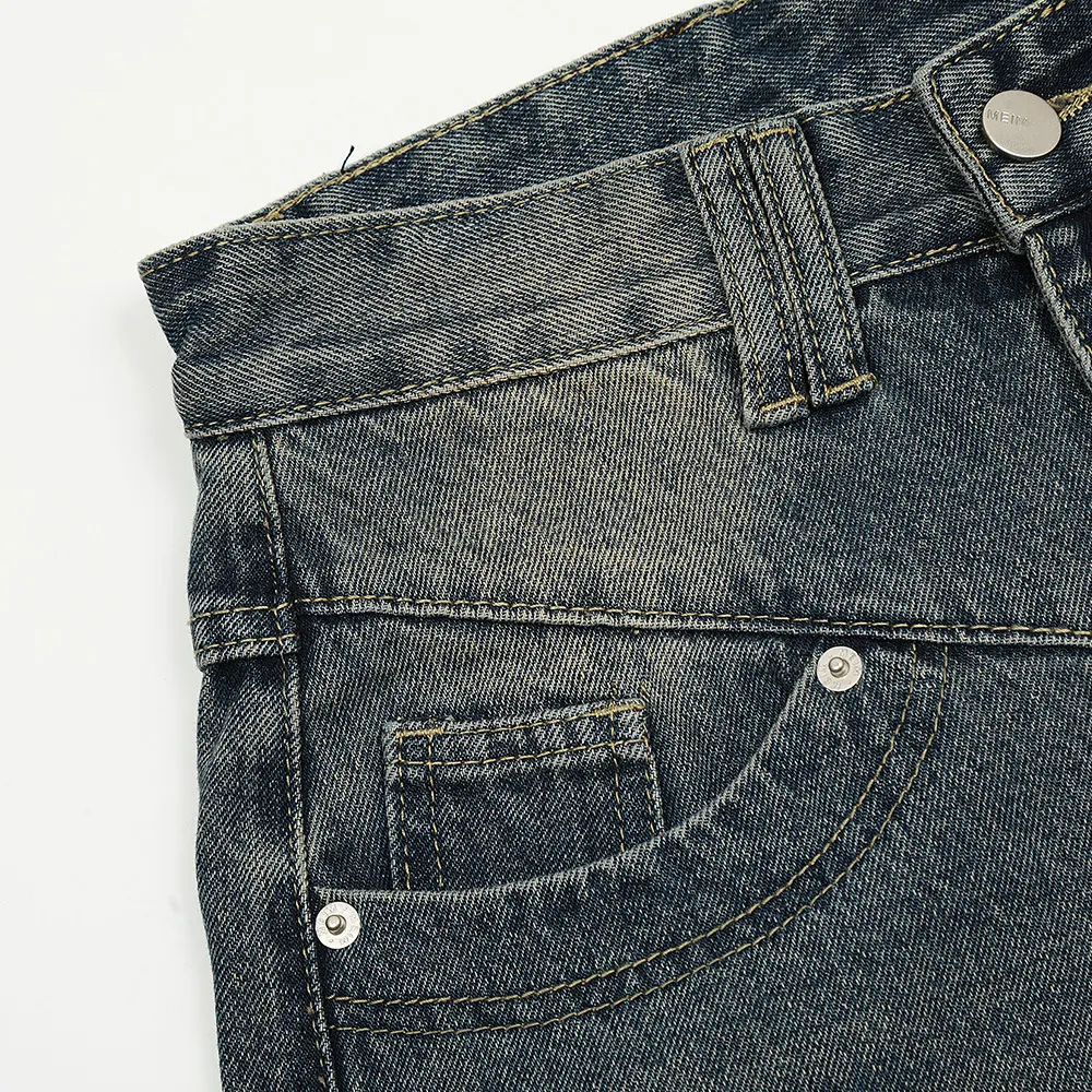 Amerikaanse loose wide leg jeans voor heren, wijde pijpen, comfortabele pasvorm en casual stijl voor een relaxte en modieuze look. — foto 11