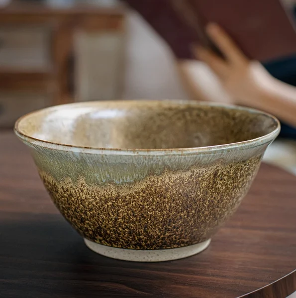 Retro Open Ramen Bowl Ceramic Large Anti-scald Noodle Bowl Slightly Flawed, perfect for enjoying your favorite noodles. — photo 3