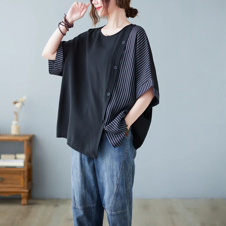 Title 9, Artistic Temperament Cotton And Linen Stripes S...