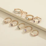 Anel geométrico de flor de uva com diamante roxo. Design floral e moderno para mulheres sofisticadas. Adicione elegância e estilo ao seu look. — foto 3
