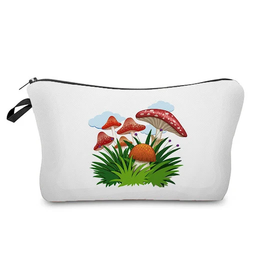 Title 14, Bolsa de maquiagem estampada com cogumelos e du...
