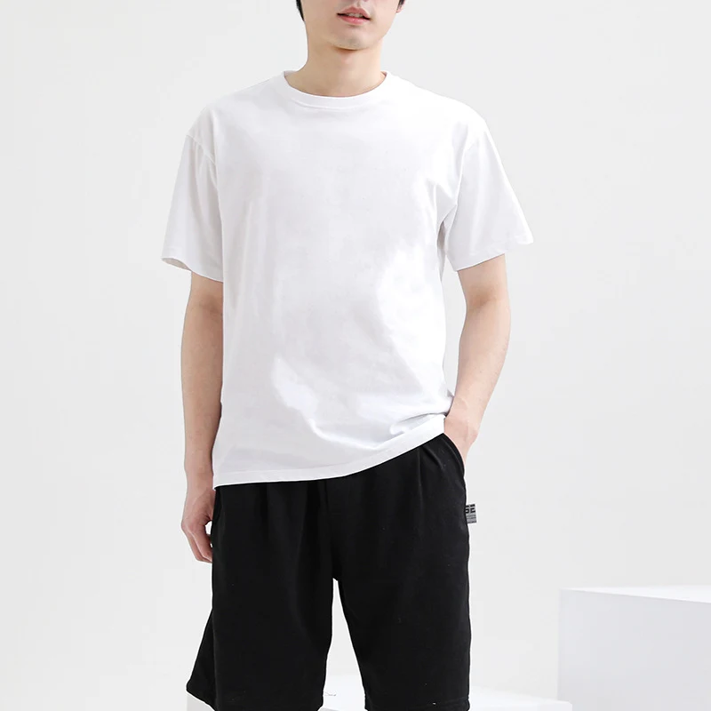 Men's Solid Color Short Sleeve T-shirt, Cotton, Round Neck, Half Sleeve, Comfortable and versatile for everyday wear, cl — photo 8