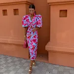 Blue Red Printed