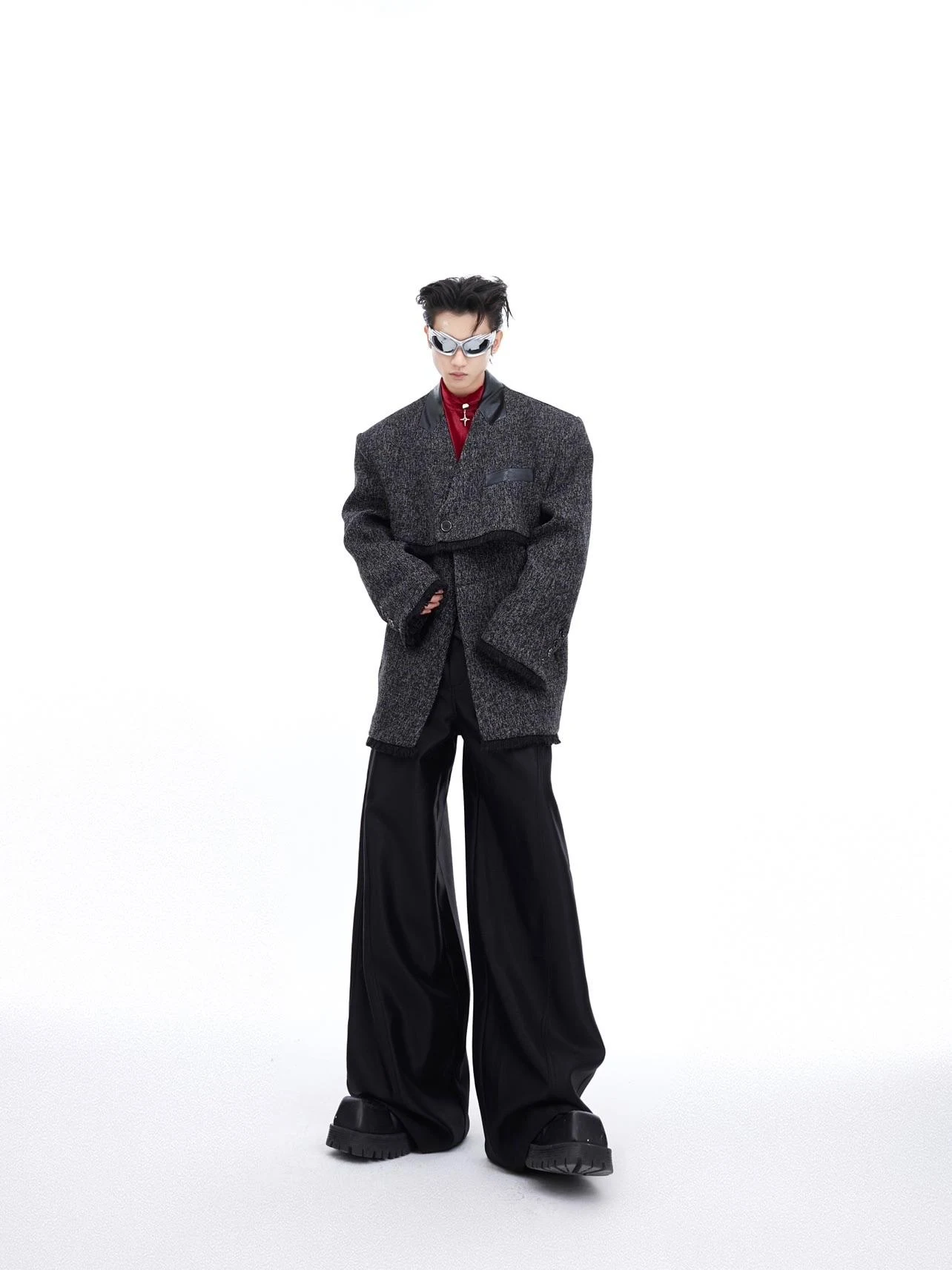 Men's Niche Design Collarless Three-dimensional Split Coat offers unique comfort and modern style. Perfect for a sophist — photo 4