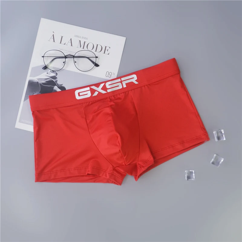 Title 23, Cuecas boxer masculinas de seda de leite respir...