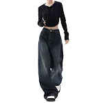 Calças Femininas Retro Street Wide Leg Conforto e Estilo Urbano. Pernas Largas, Design Retrô. Perfeitas para um visual moderno e despojado. — foto 1