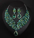 Conjunto colar e brinco africano de cristal — foto 2