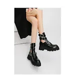 New Leather And Black Muffin Platform Hollow Boots. Elevate your style with these comfortable and fashionable boots, per — photo 5