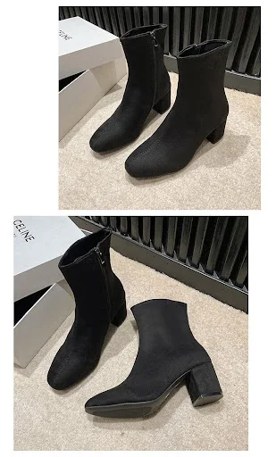 Title 5, Womens Pointed Toe Suede Mid-calf Stretch Mart...